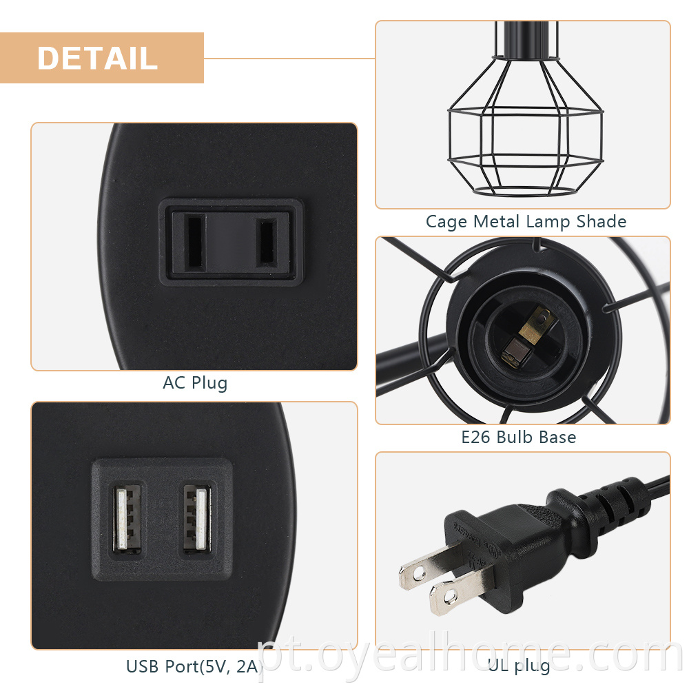 Cage Lampshade Table Lamp Ac Socket